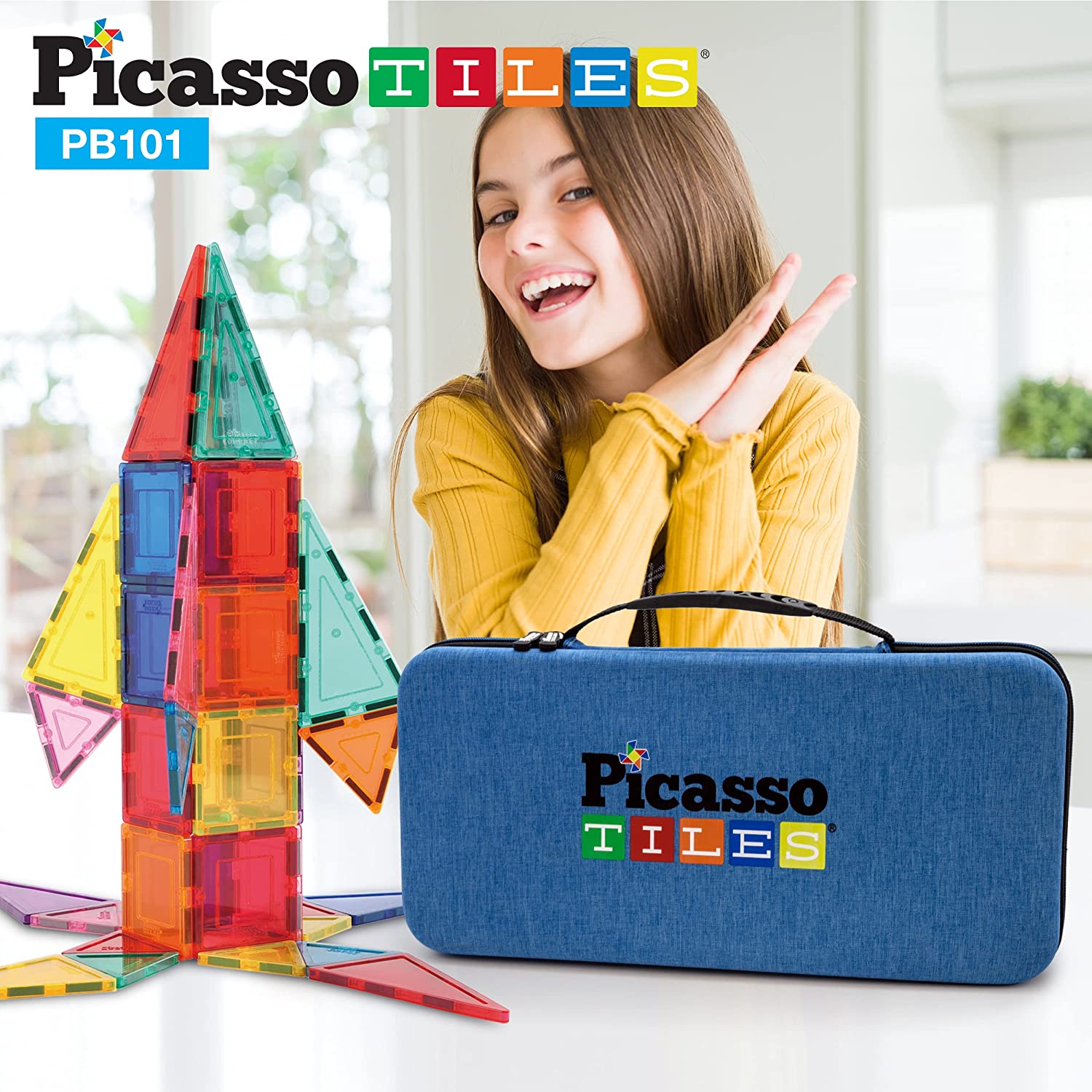 Set Constructie Piese Magnetice Picassotiles Cu Geanta De