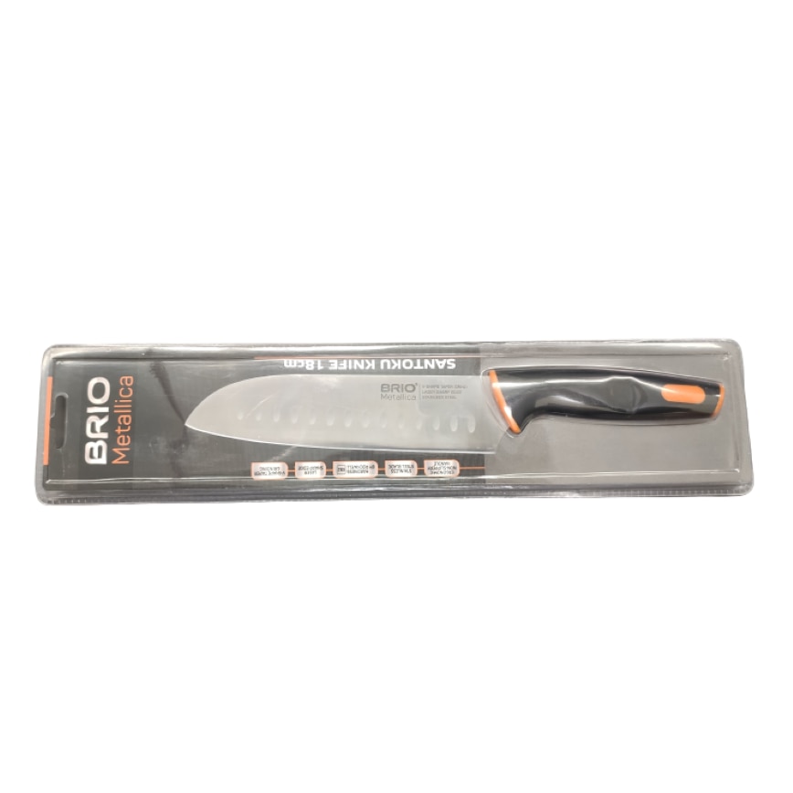 Cutit Otel Inoxidabil Santoku Brio Metallica Maner Ergonomic