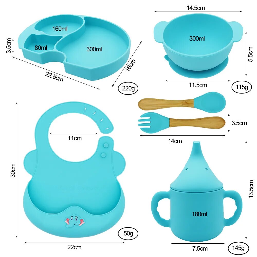 Set De Diversificare Si Hranire Din Silicon Pentru Bebelusi Cu