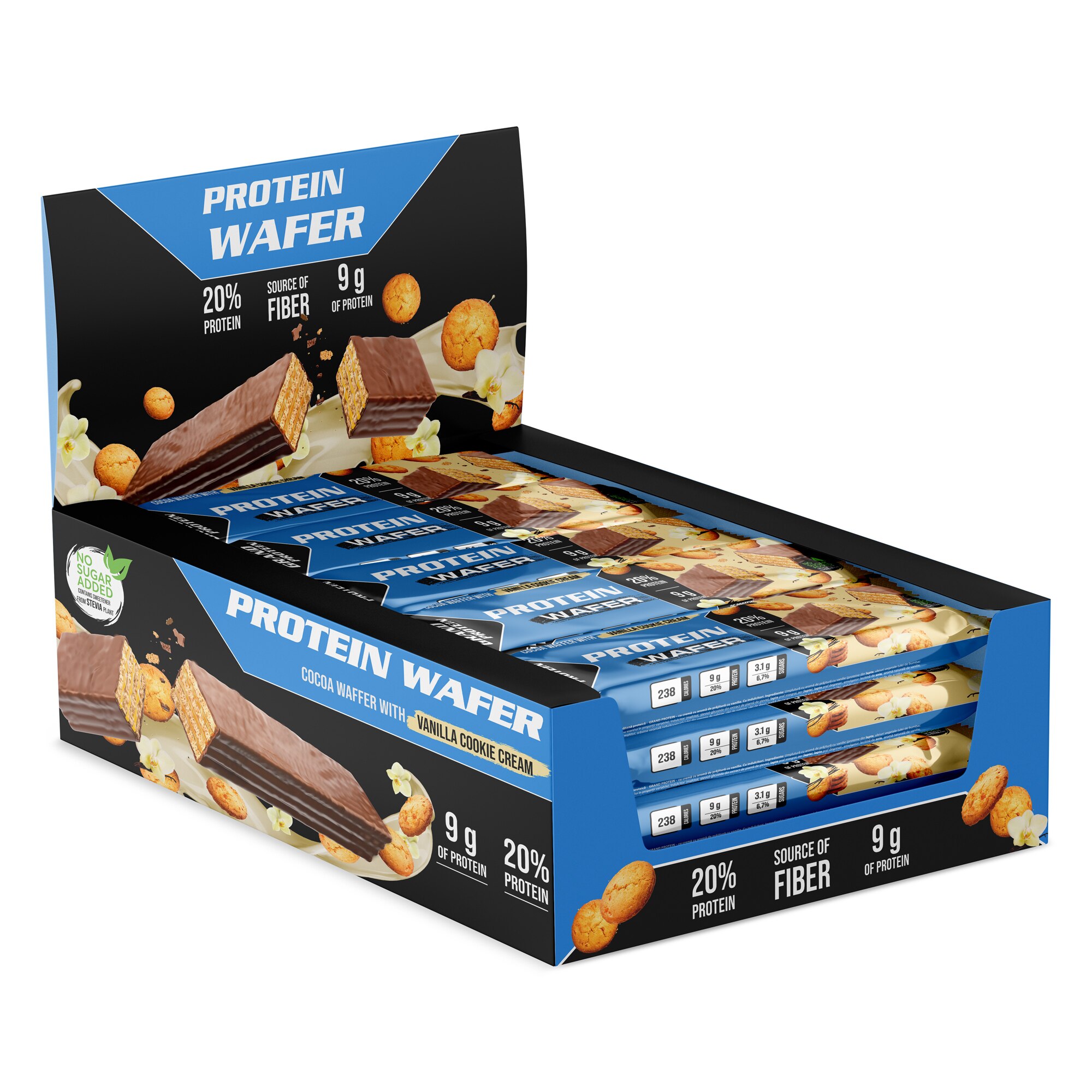 Napolitane Proteice GRAND PROTEIN Protein Wafer Crema Biscuit Cu