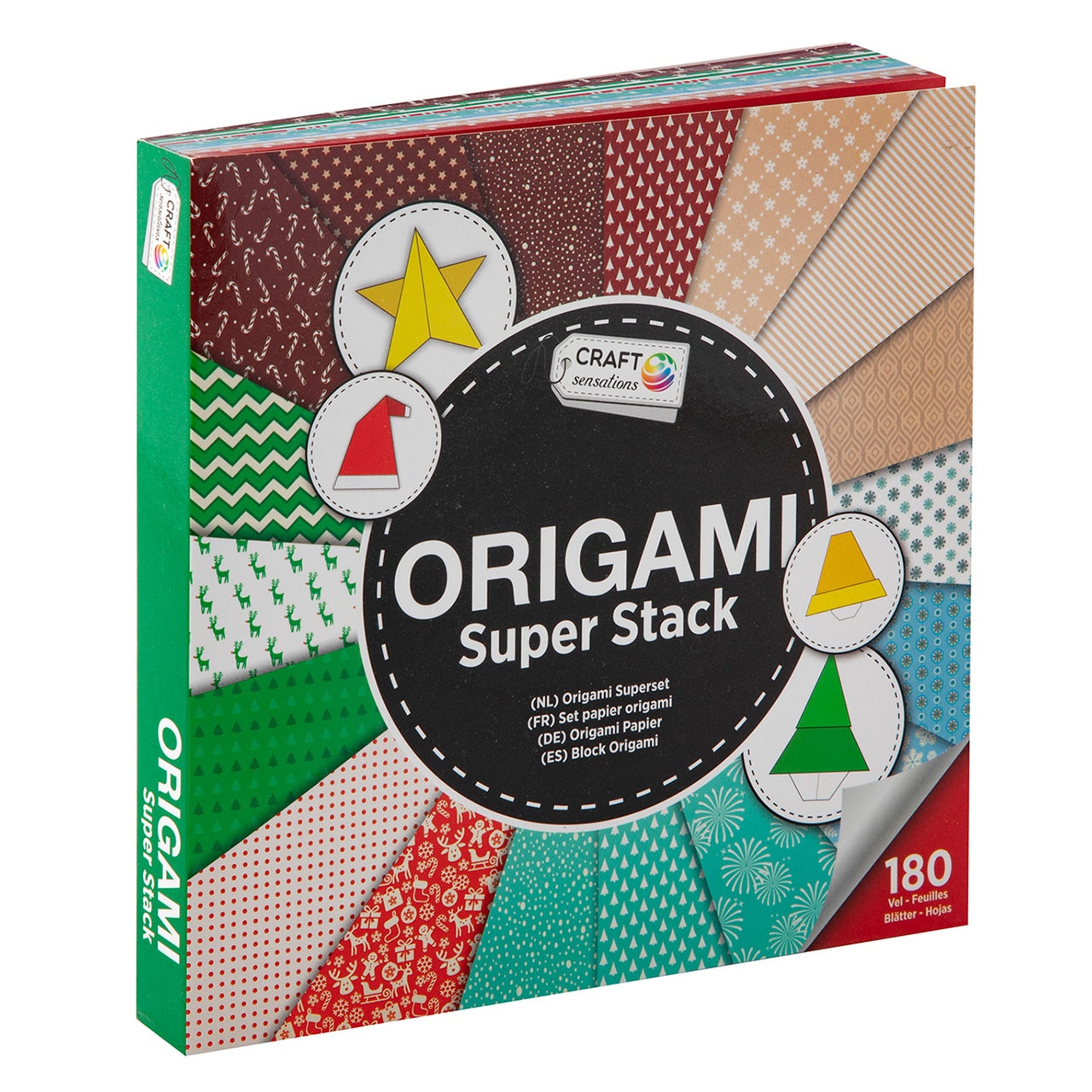 Set Origami Craft Sensations 15x15 cm 70 g m² 180 coli Multicolor