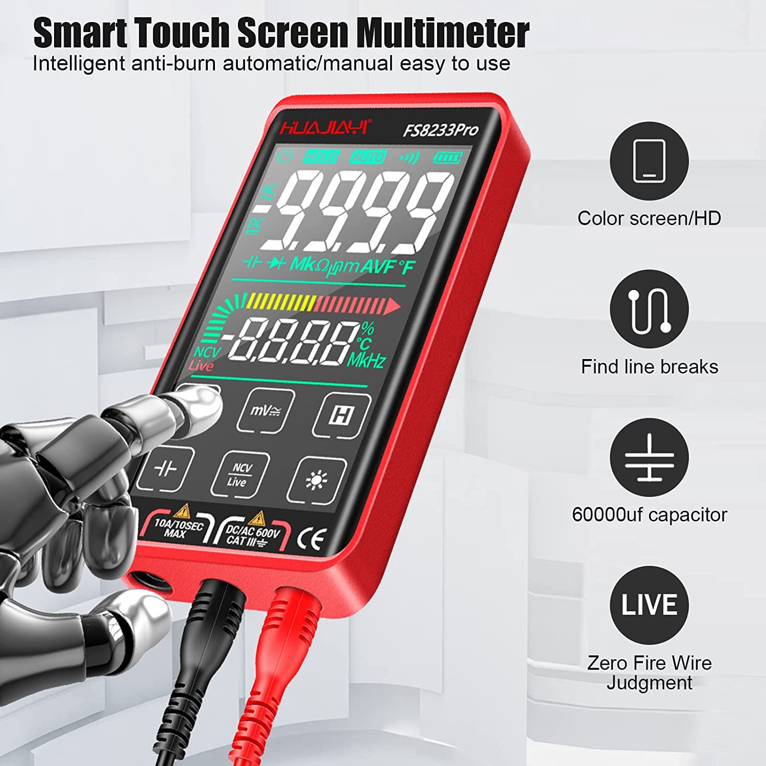 Multimetru Digital Smart Cu Touchscreen Selectare Automata A