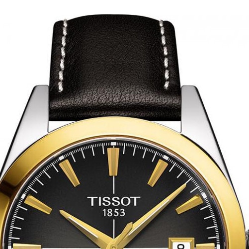 Ceas Barbati Tissot Inox Piele Negru Auriu EMAG Ro