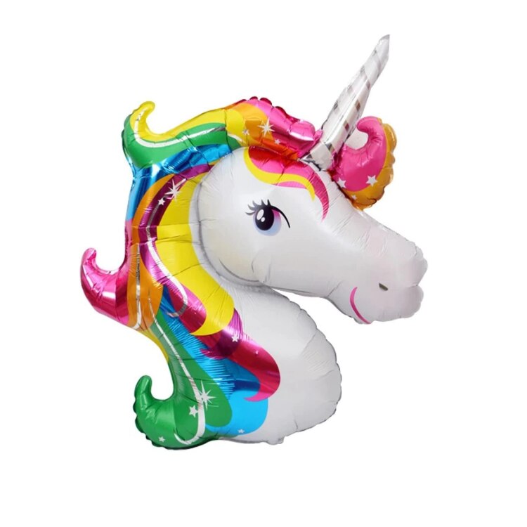 Set 5 Baloane Folie Aniversare Copii Figurina Unicorn 90cm Si Baloane