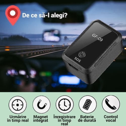 GPS Tracker GF09 Pentru Localizare Autoturism Batrani Si Copii