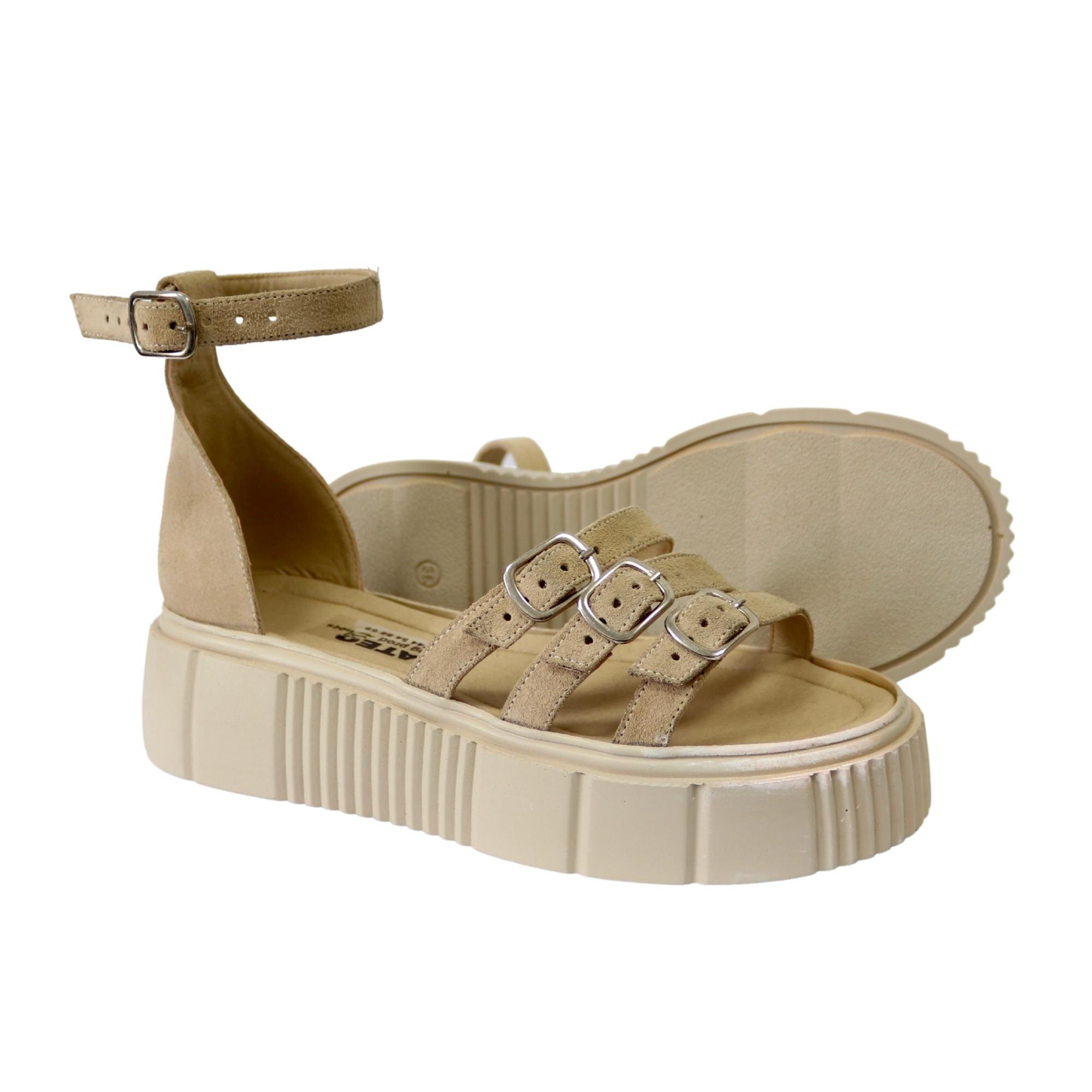 Sandale Dama Nude Cu Platforma Si Barete Piele Naturala EMAG Ro