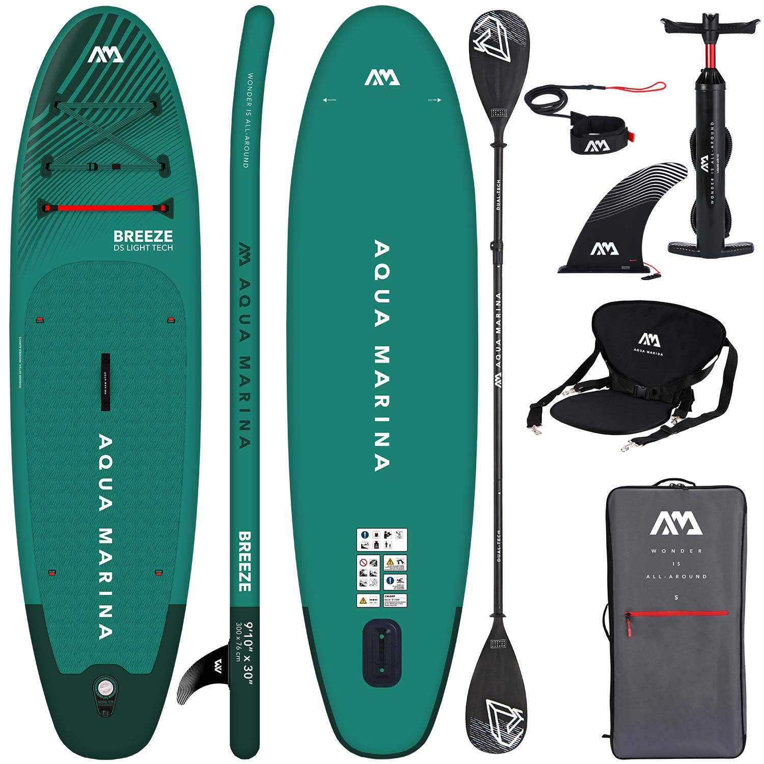 Set Placa Gonflabila Sup Aqua Marina Breeze Bt Brp X X