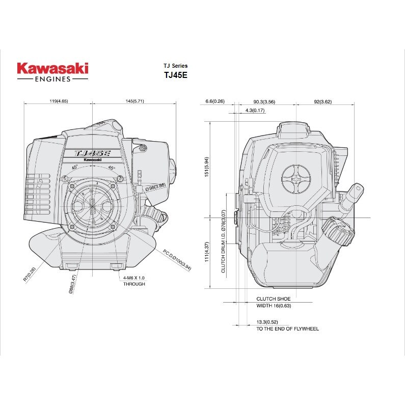 Motor Kawasaki TJ045E LS51 45 4 cm³ 1 4 Kw 1 9 Cp 7500rpm pentru