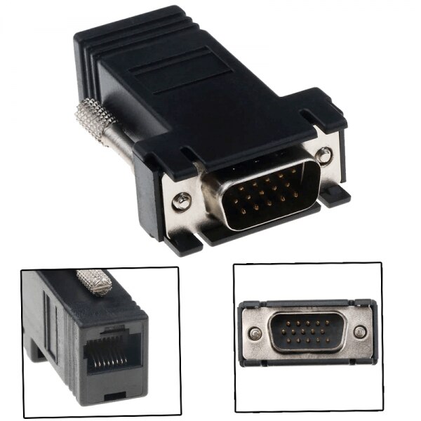 Set 2 Convertoare Pentru Extensie Semnal VGA Tata RJ45 Mama La RJ45