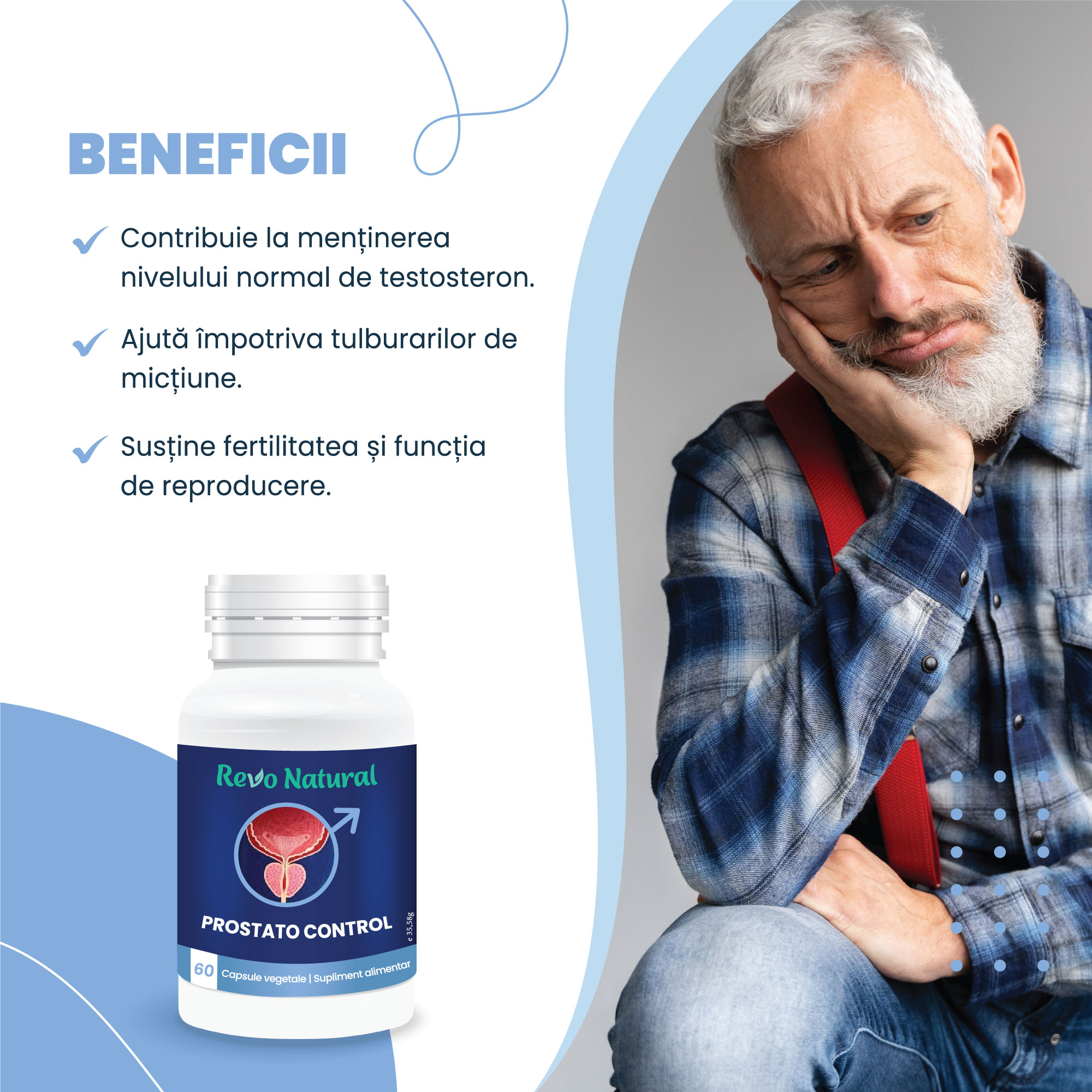 Prostato Control 60 Capsule Supliment Alimentar Premium Pentru