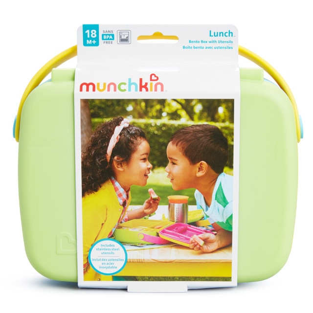 Cutie Bento Munchkin Cu Ustensile Din Inox Lunch 18L Green EMAG Ro