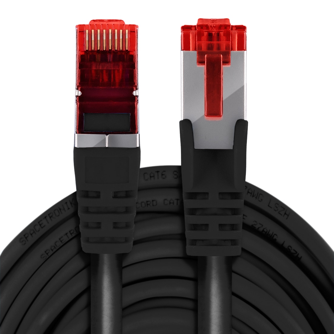 Cablu De Retea CAT 6 S FTP AWG27 LSZH Mufat 2 X RJ45 7 5 M Negru