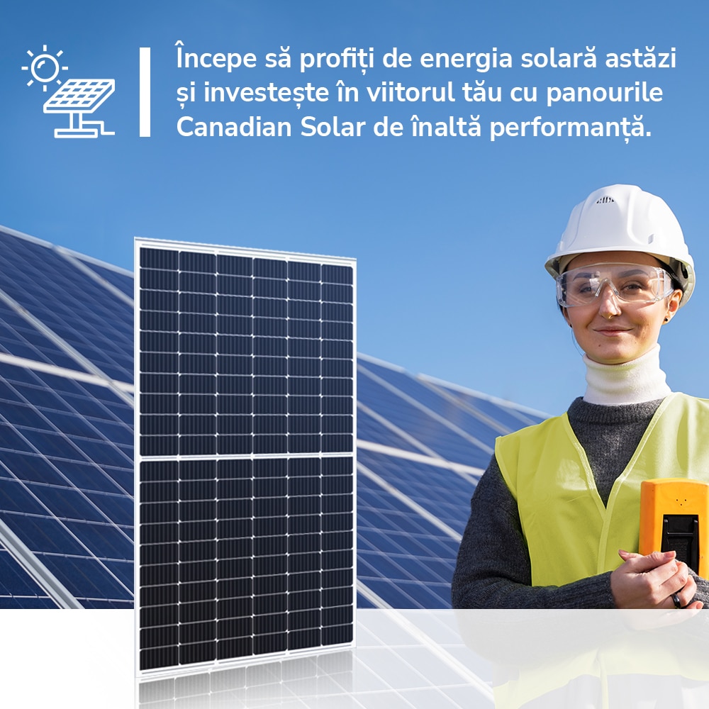 Panou Solar Fotovoltaic Monocristalin Canadian Solar W Celule