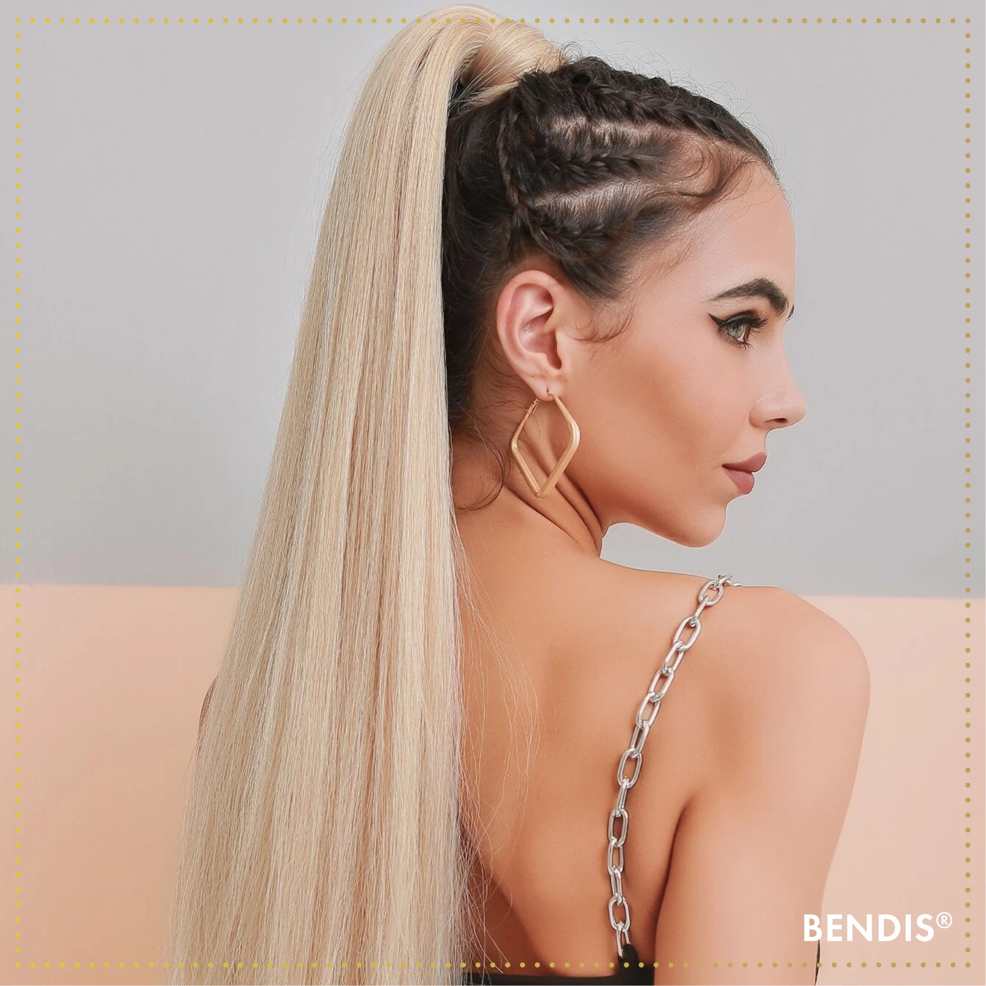 Extensie De Par Coada De Par Tip Ponytail Dama Culoarea Blond Deschis