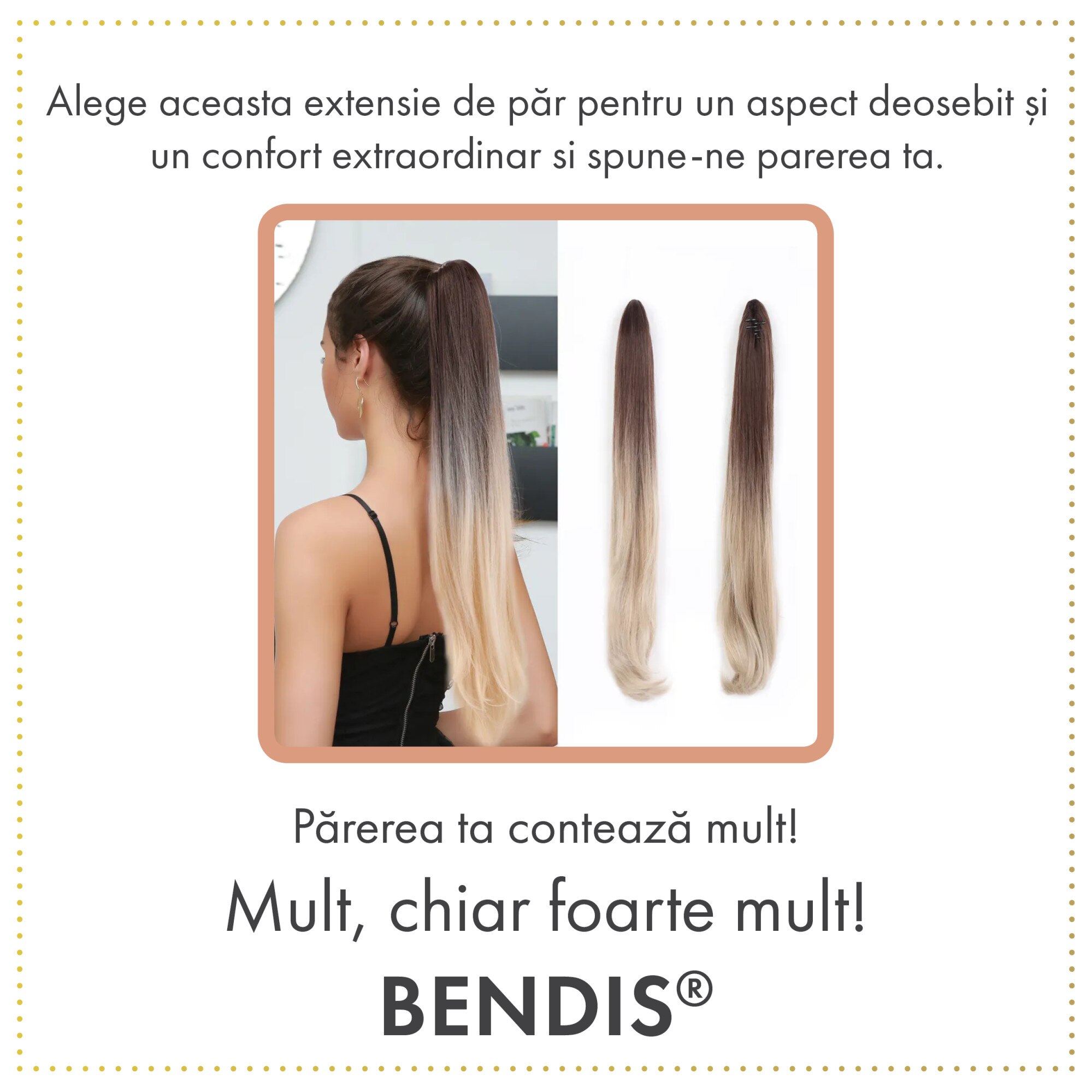 Extensie De Par Coada De Par Tip Ponytail Dama Culoarea Ombre Blond