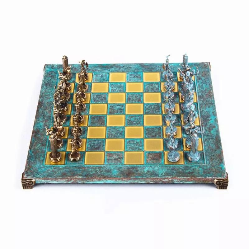 Joc Sah Manopoulos Strategie Caseta 36 X 36 Cm Piese Gold Silver