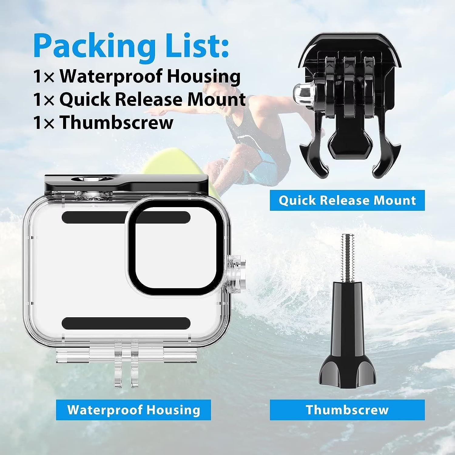 Carcasa Protectie Waterproof Compatibila Cu GoPro Hero 11 10 9 JENUOS