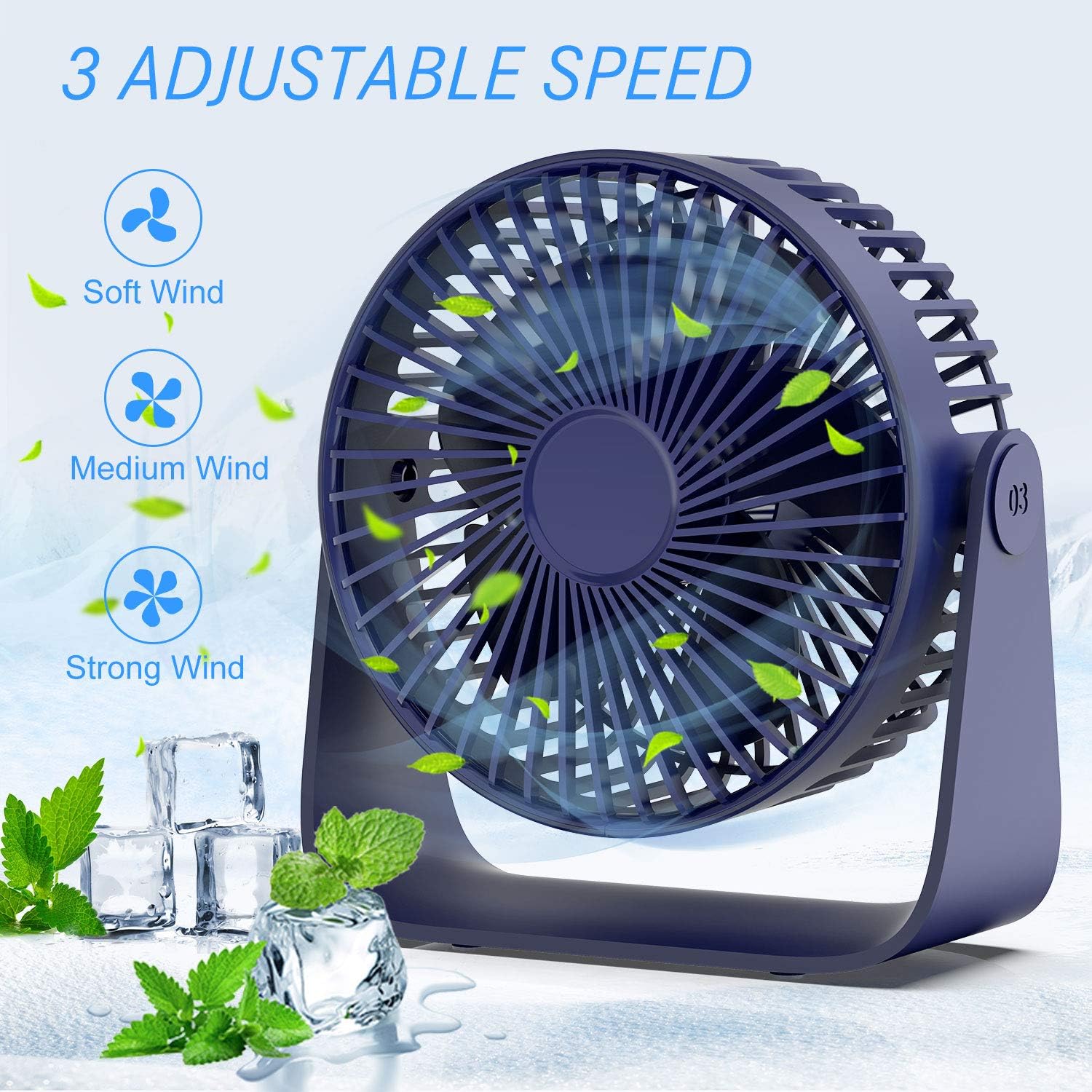 Ventilator De Masa USB Albastru EMAG Ro