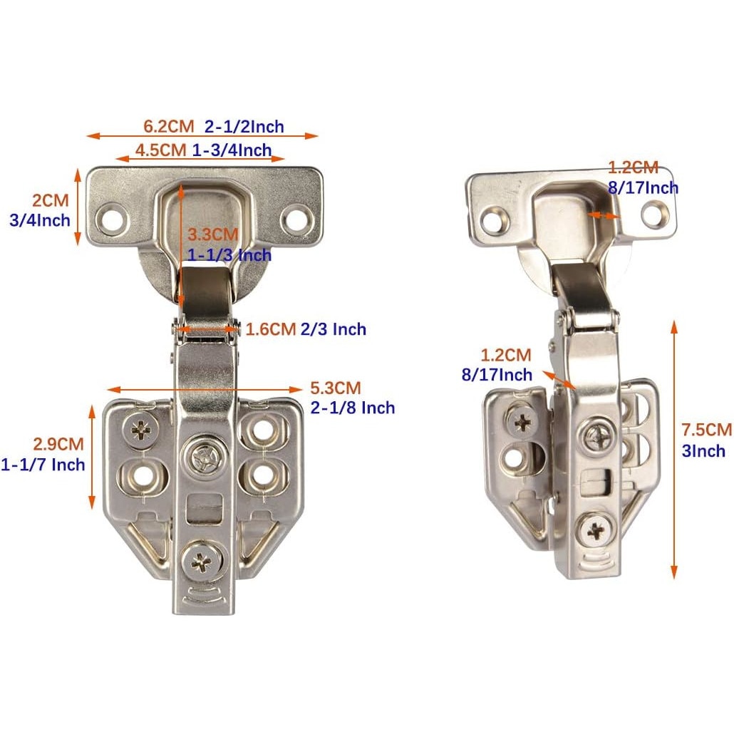 Set 2 Balamale Dulap Sunmostar Inox Cu Amortizor 14 X 61 Mm