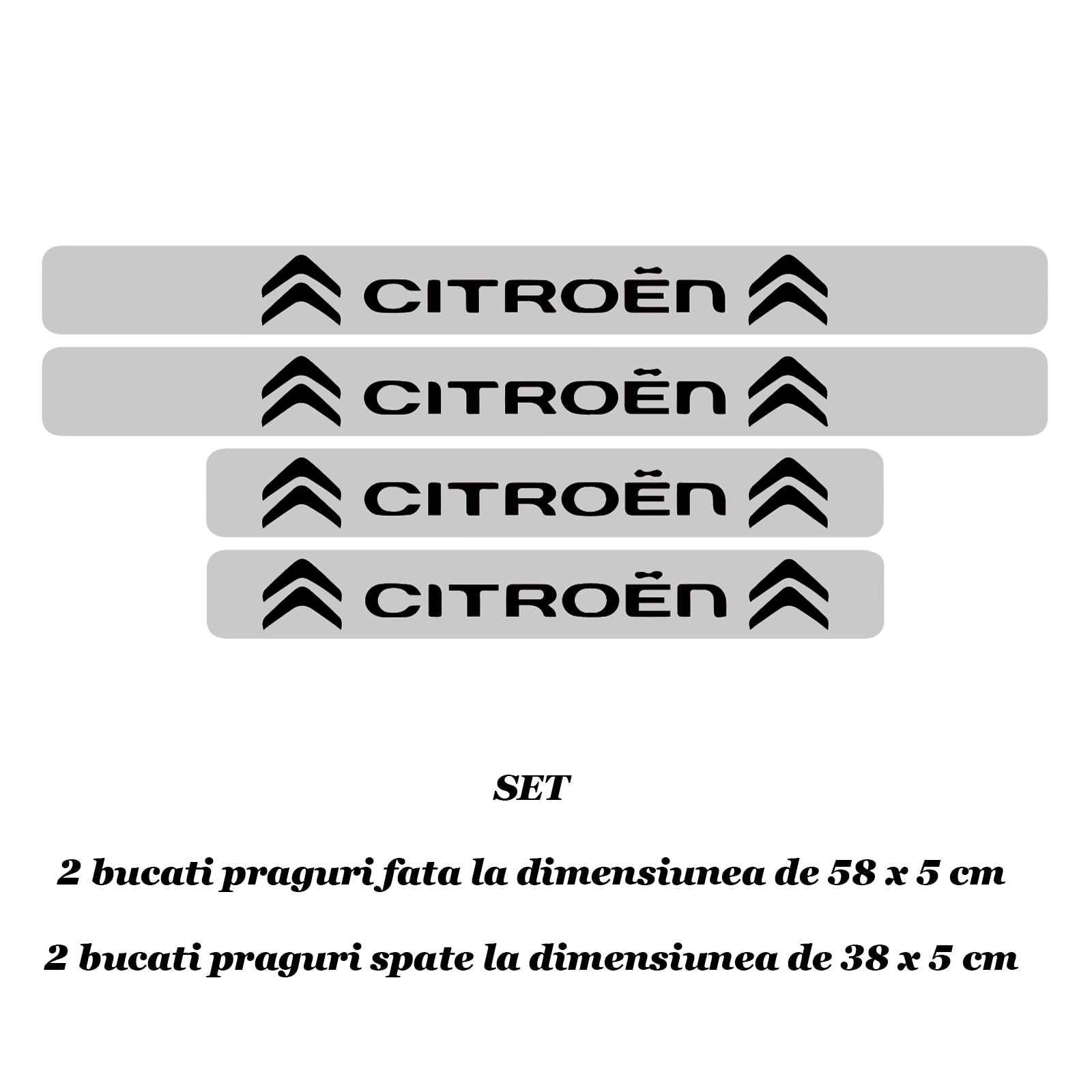 Set 4 Protectii Praguri Auto Autoadezive Citroen Model 2 Negru EMAG Ro