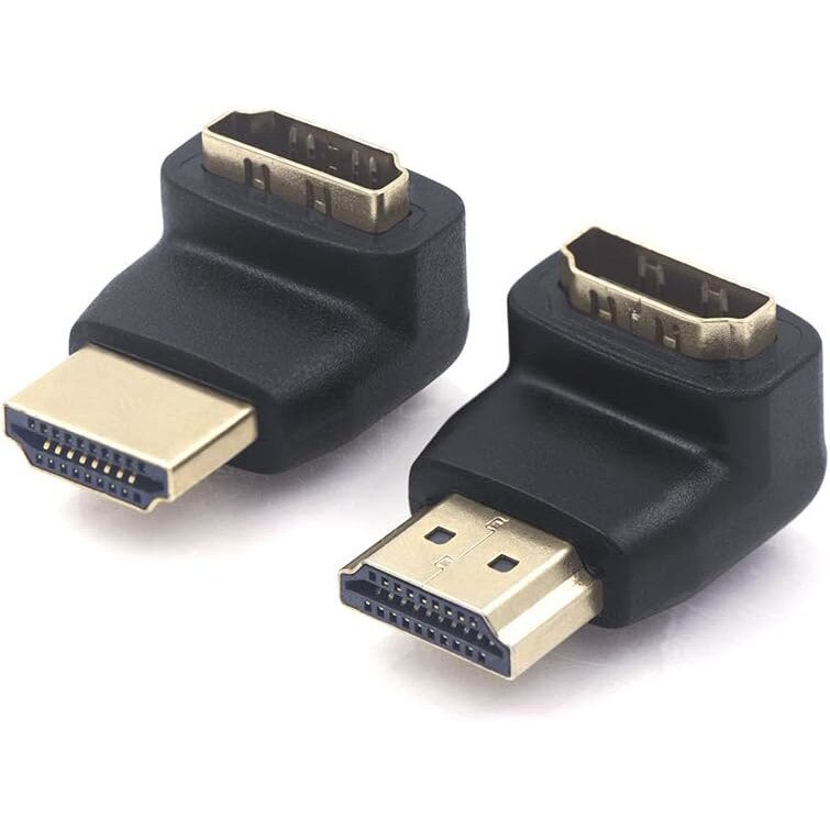 Set 2 Adaptoare HDMI 90 270 Grade 4K 3D Negru Auriu EMAG Ro