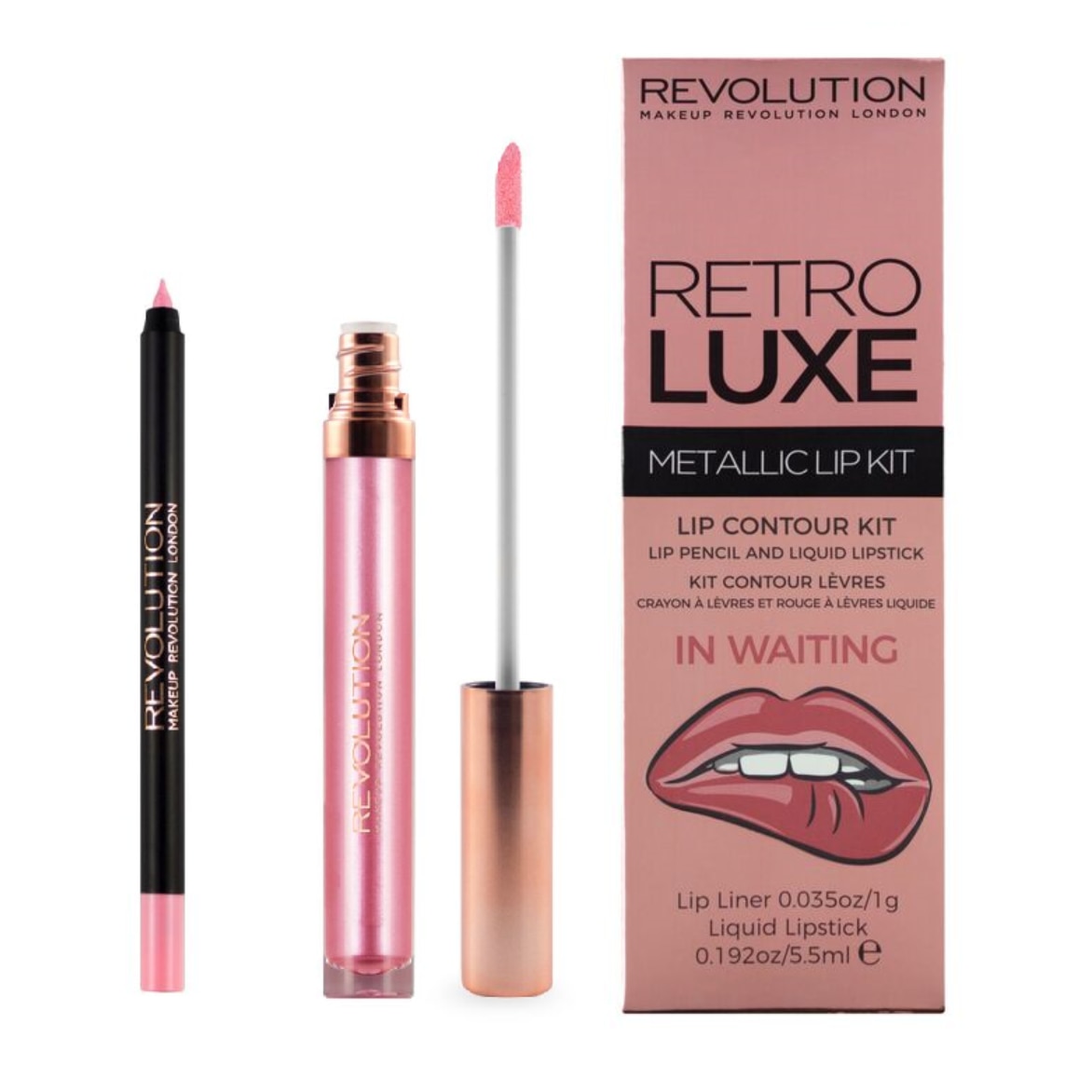 Комплект червило и молив за устни Makeup Revolution Retro Luxe Liquid