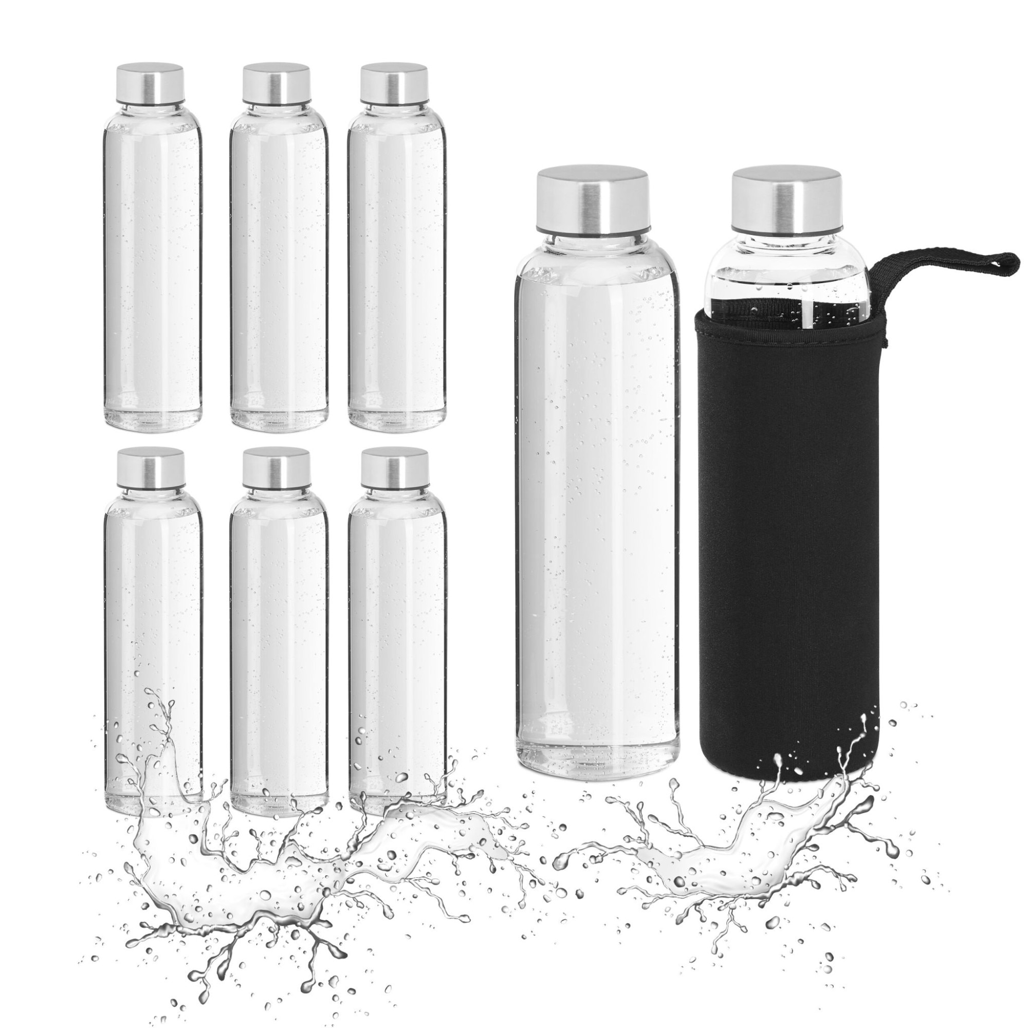 Set De 8 Sticle 500 Ml Rezistente La Caldura Si Frig Transparent