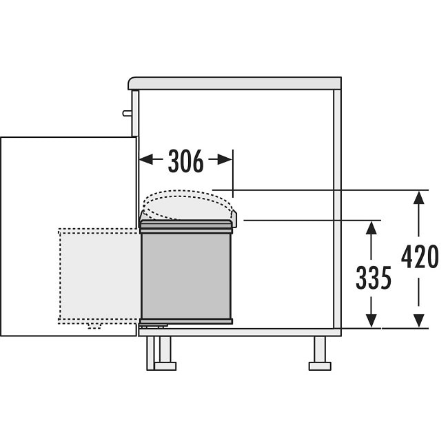 Cos Gunoi Incorporabil In Dulap De Bucatarie L Finisaj Inox Emag Ro