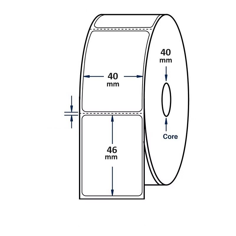 Etichete Autoadezive Termice In Rola 40 X 46 Mm Albe Pentru Cantare