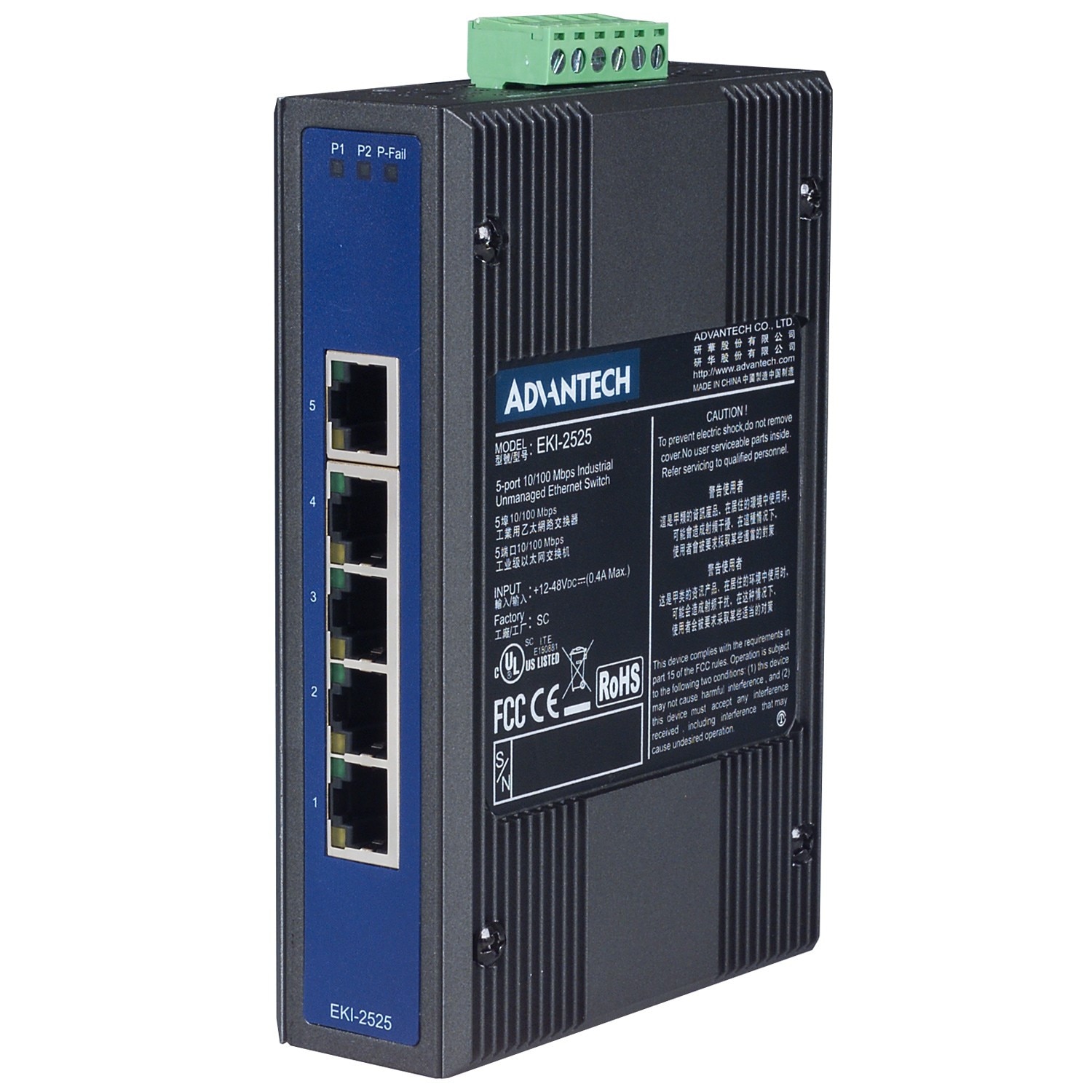 Switch Ethernet Advantech EKI 2525 5 Port 10 100Mbps Unmanaged EMAG Ro