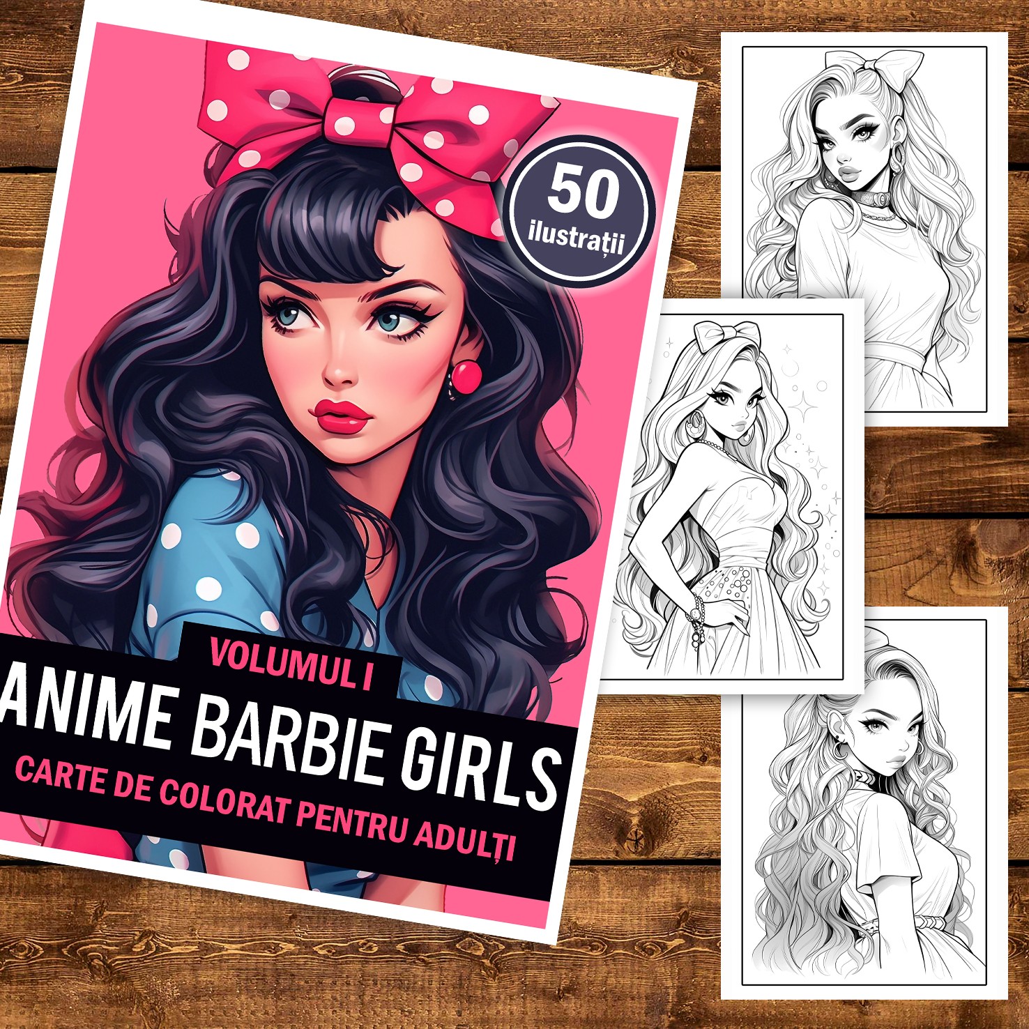 Carte De Colorat Pentru Adulti De Ilustratii Anime Barbie Girls