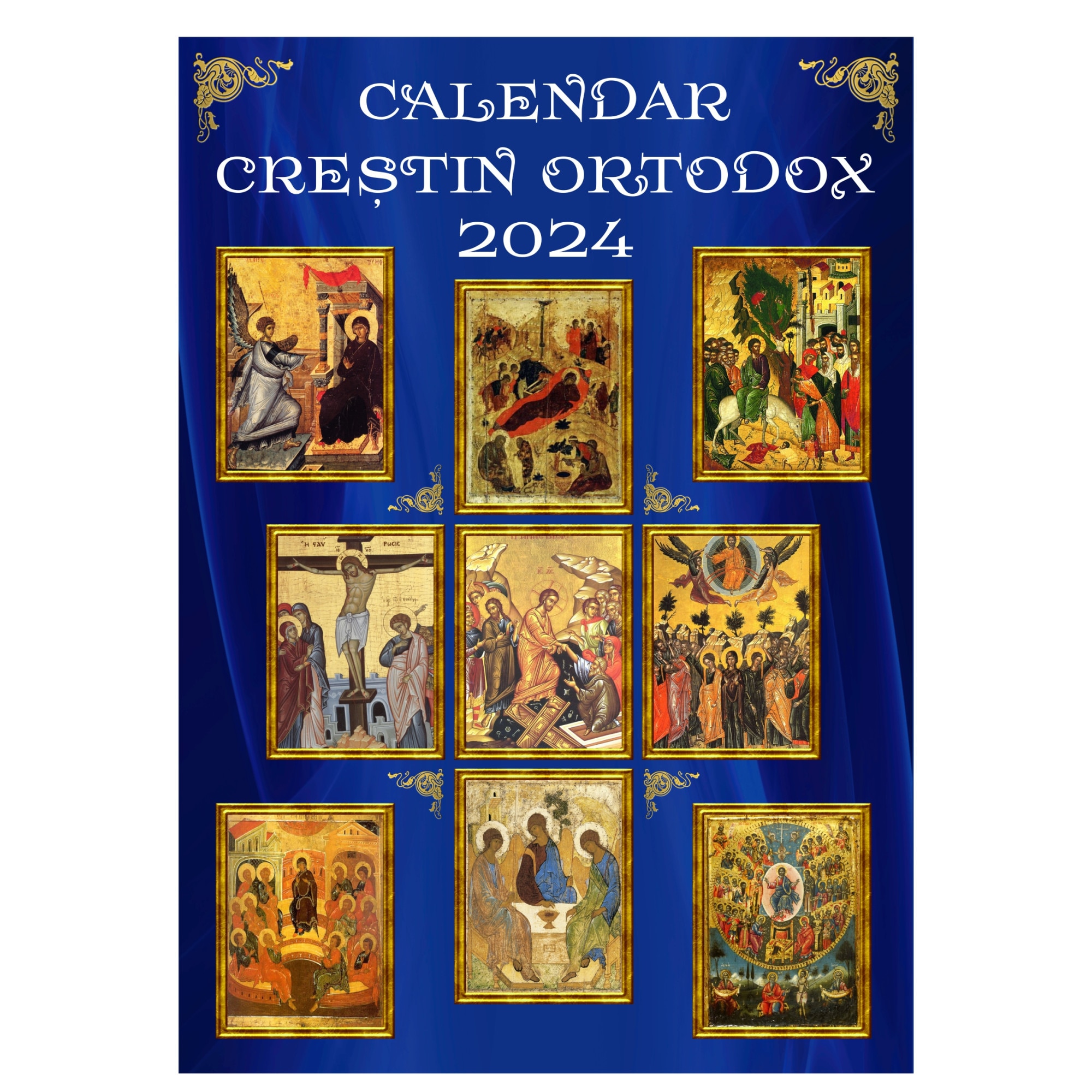 Calendar Ortodox 2024 De Perete Format A3 Albastru EMAG Ro