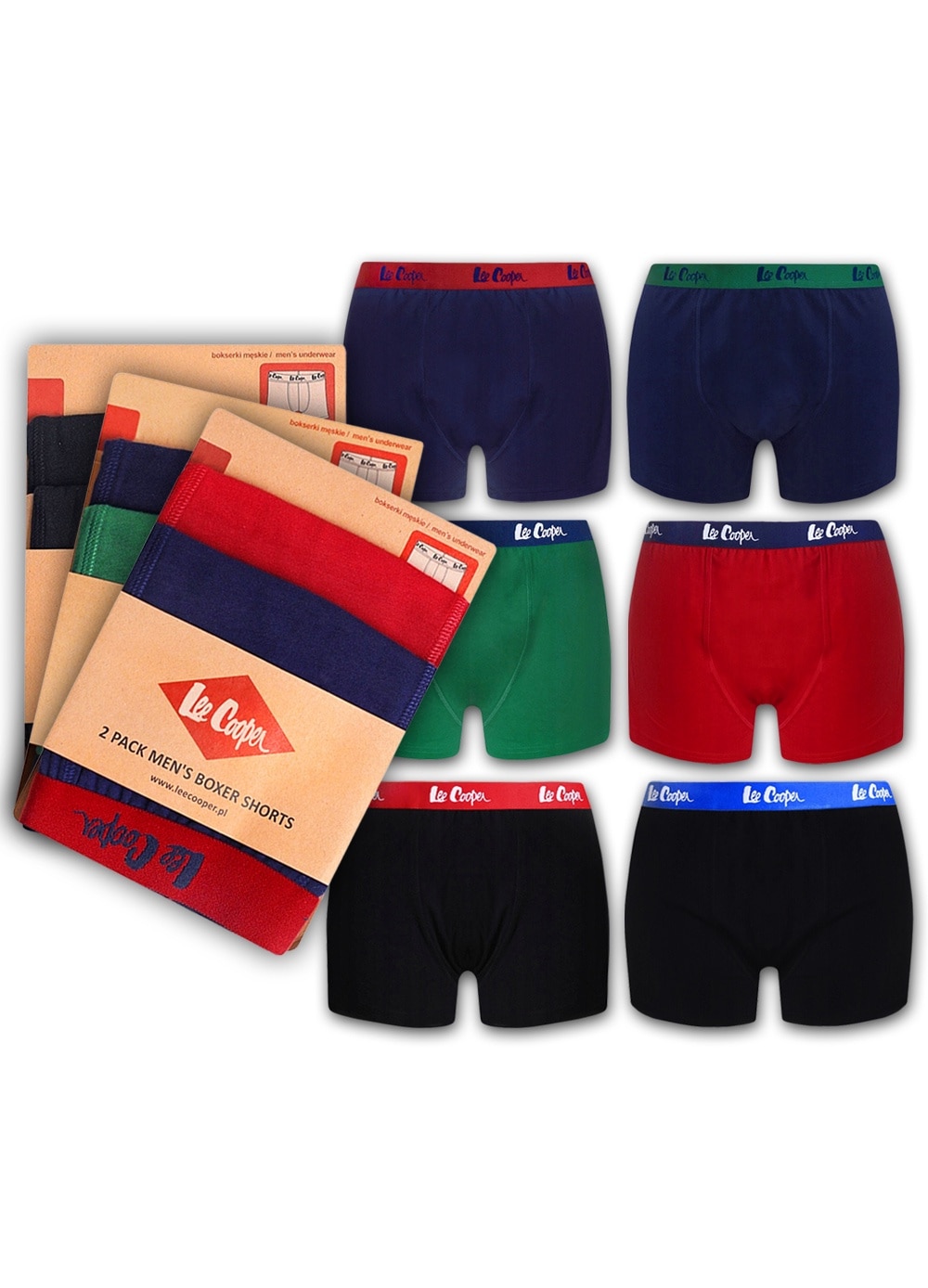 Set 6 Perechi Boxeri Barbati Lee Cooper Bumbac Multicolor XL EMAG Ro