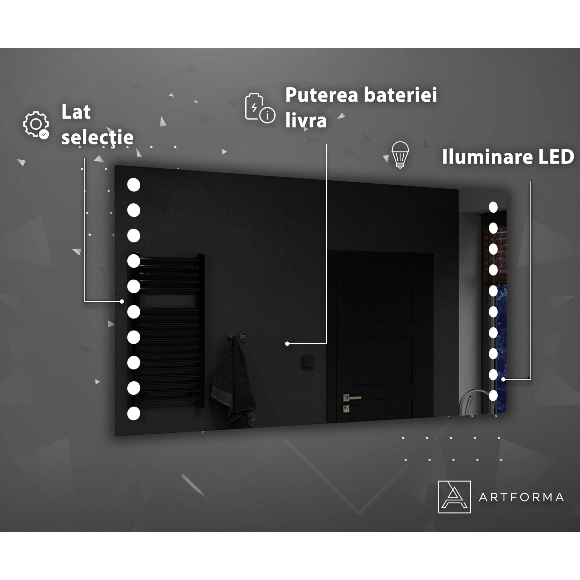 Oglinda Baie Cu Iluminare LED Artforma 180 X 50 Cm Alb Rece EMAG Ro