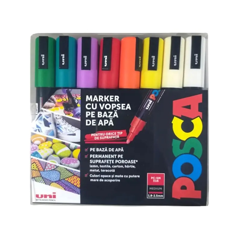 Set 16 Markere Posca PC 5M EMAG Ro