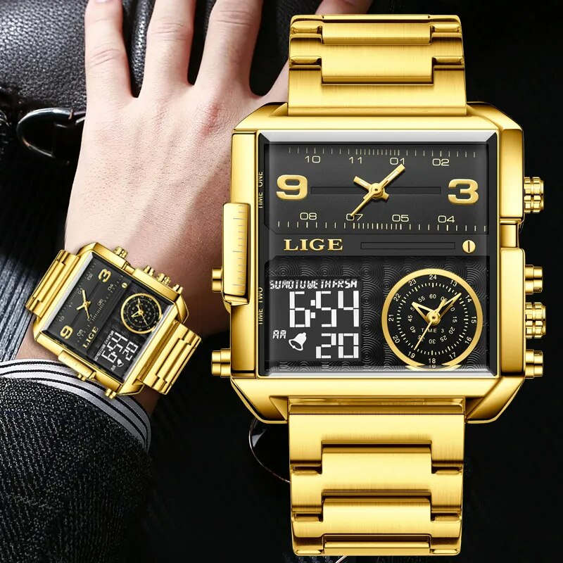 Ceas De Mana Barbati Lige Elegant Casual Luxury Fashion Digital Analog