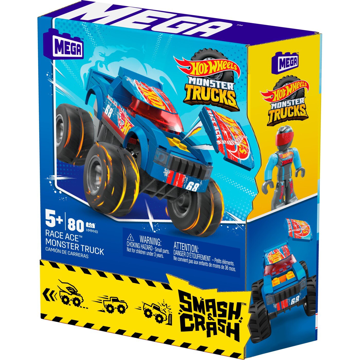 Конструктор Mega Bloks Hot Wheels Monster Truck Race Ace 80 части