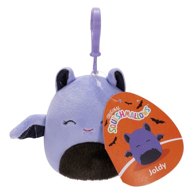 Jucarie De Plus Squishmallows Joldy The Purple Bat Clip On Halloween