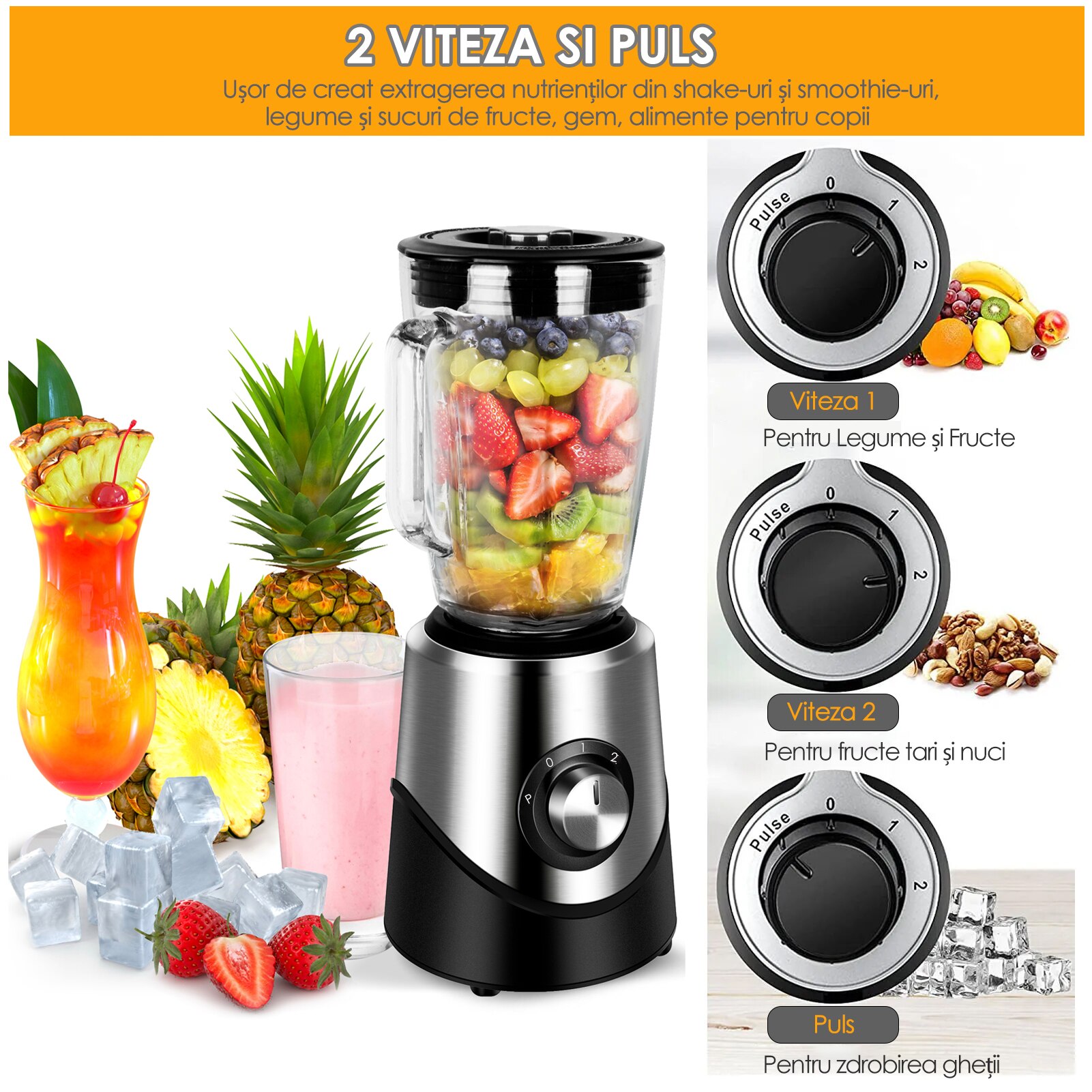 Blender Electric W Byondself Smoothie Maker Si Tocator Pentru