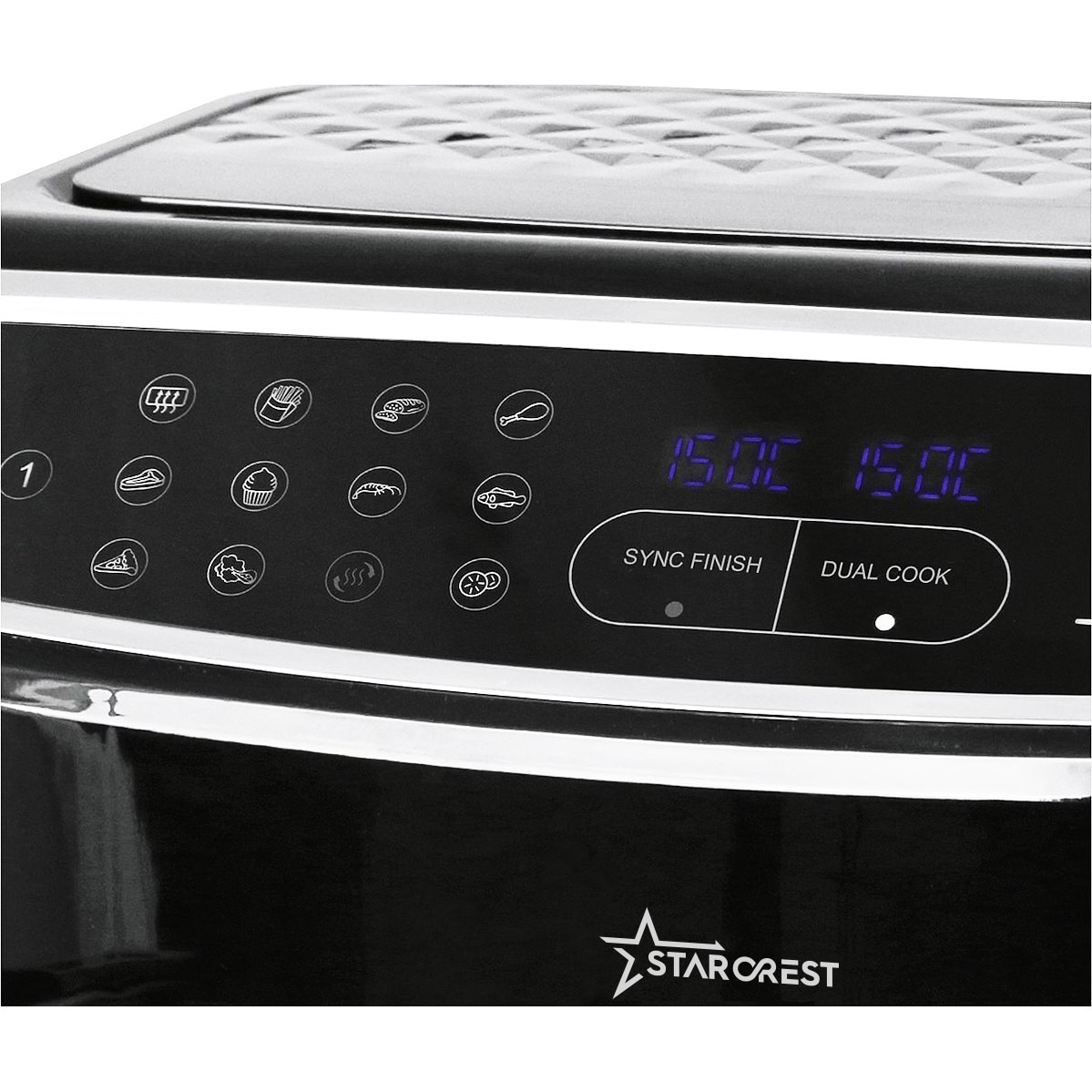 STARCREST SFR 9024BK Forró levegős sütő 2400 W Dupla kosár 9 liter