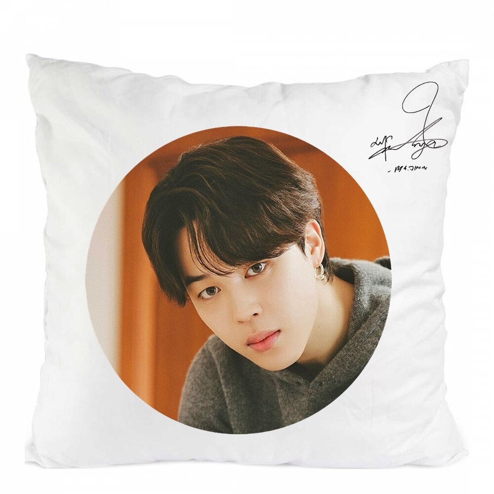 Perna Personalizata Bts Jimin Army Semnatura Poliester Alb 40 X 40