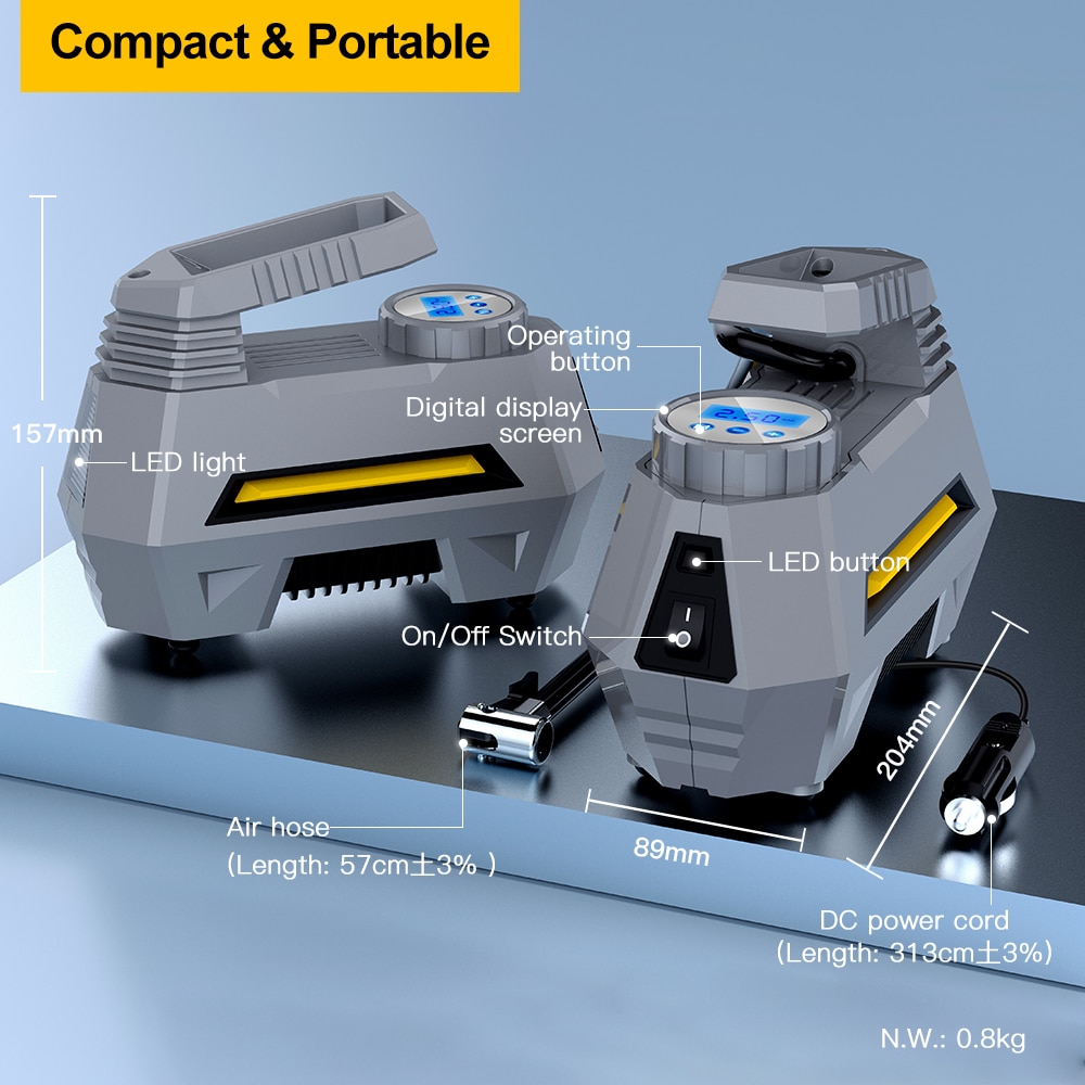 Compresor Auto Seveshop V Maxim Bar Psi L Min Display