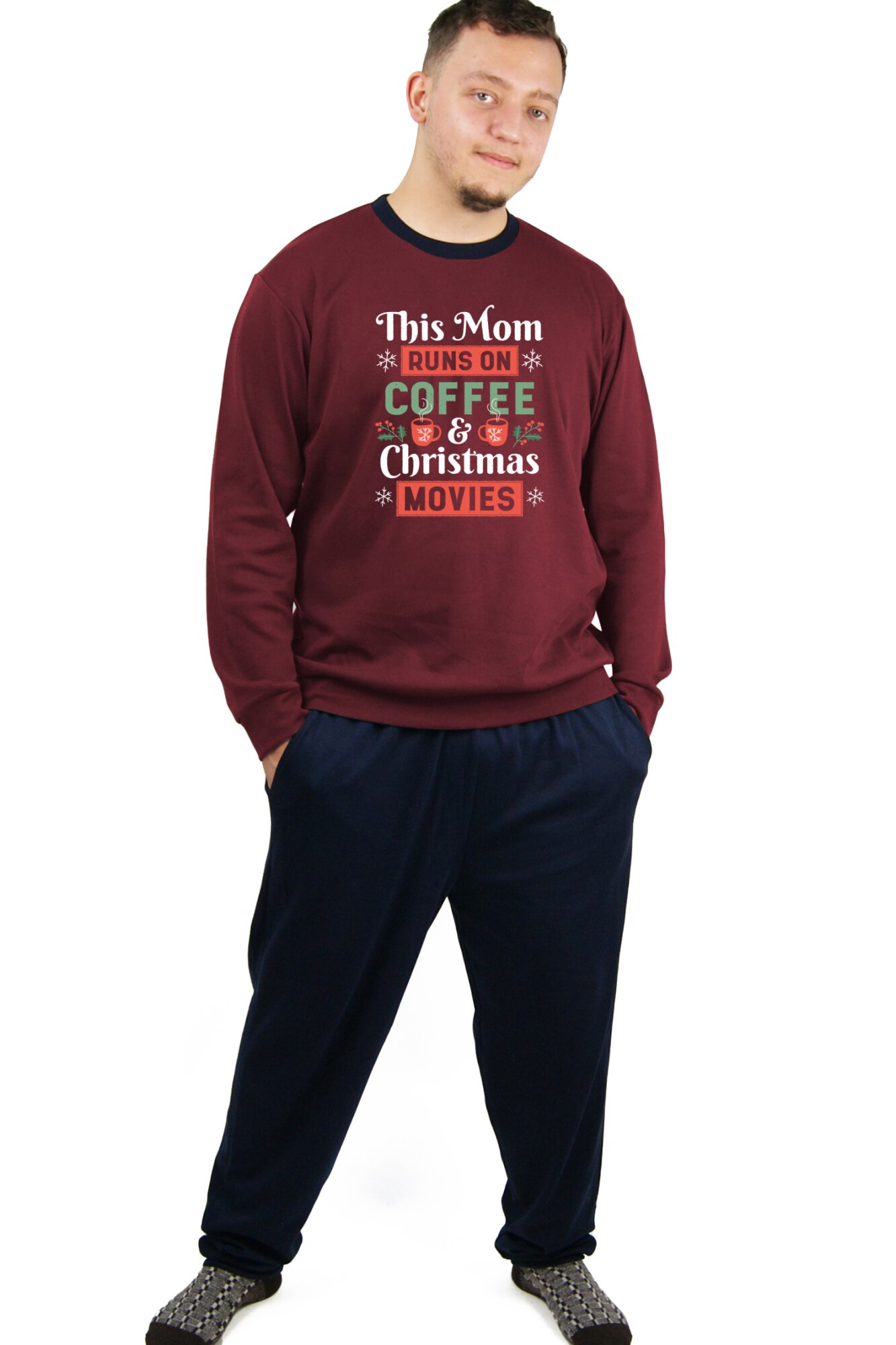 Pijama Pentru Barbati Personalizat Cu Imagine Momcoffeechristmas