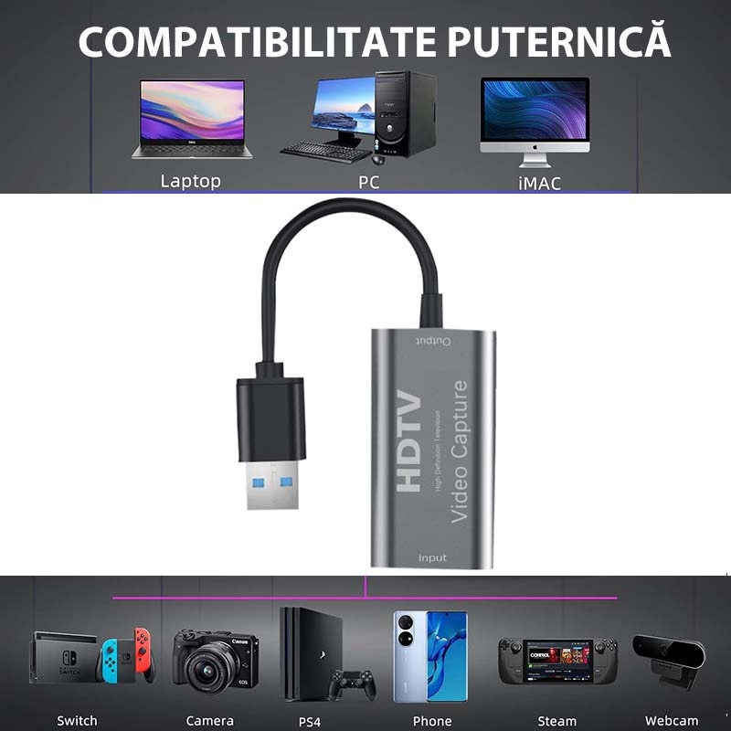 Placa De Captura Video HDMI La USB 2 0 Input 4K 30Hz Output 1080P