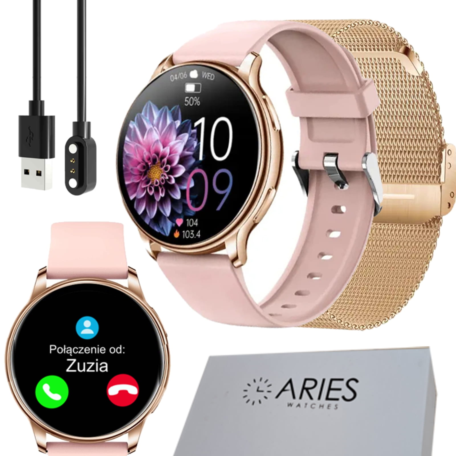 Ceas Smartwatch Femei Aries Watches Full Touch Display X Px