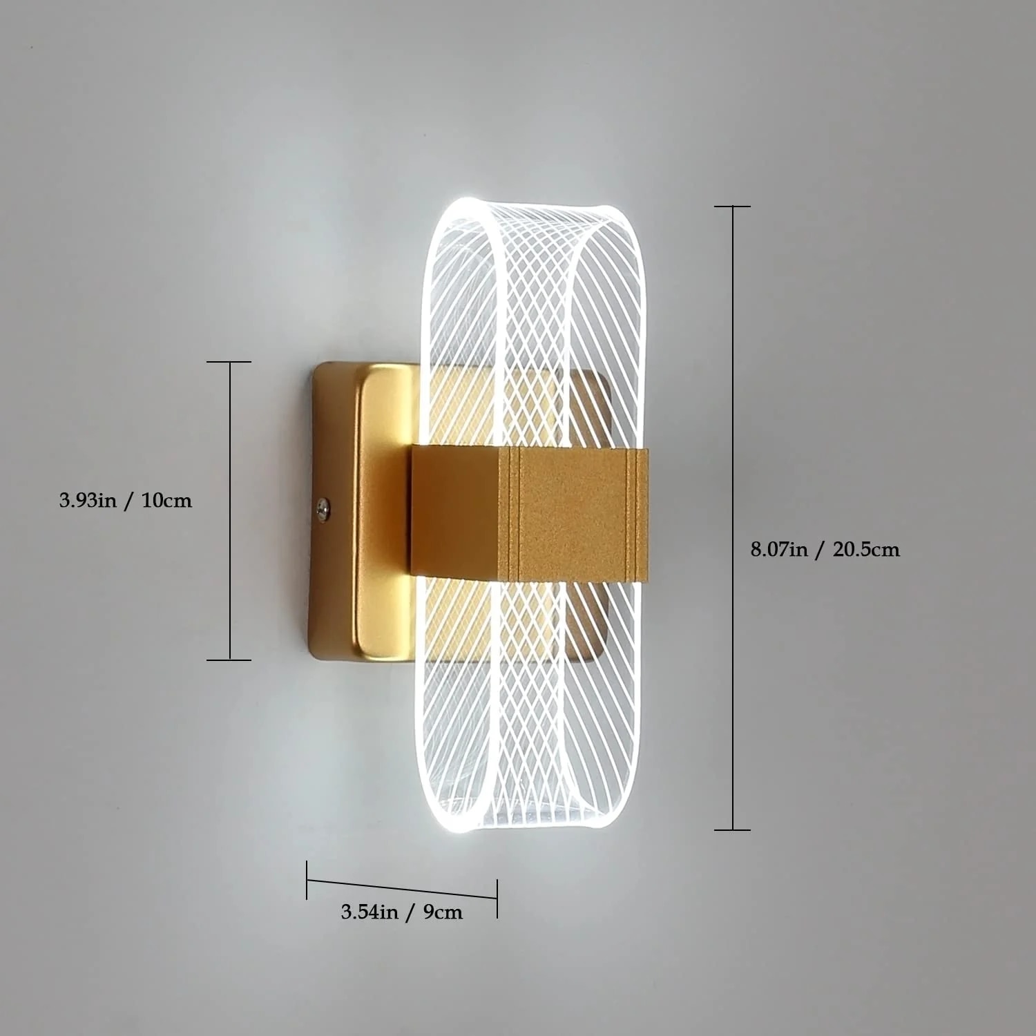 Lampa De Perete Led Toolight Acrilic Fier Forjat V W Oval