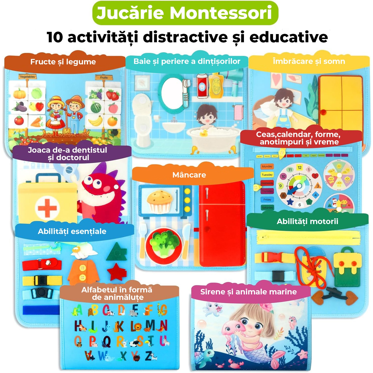 Jucarie Interactiva Educationala Senzoriala Busy Board Montessori