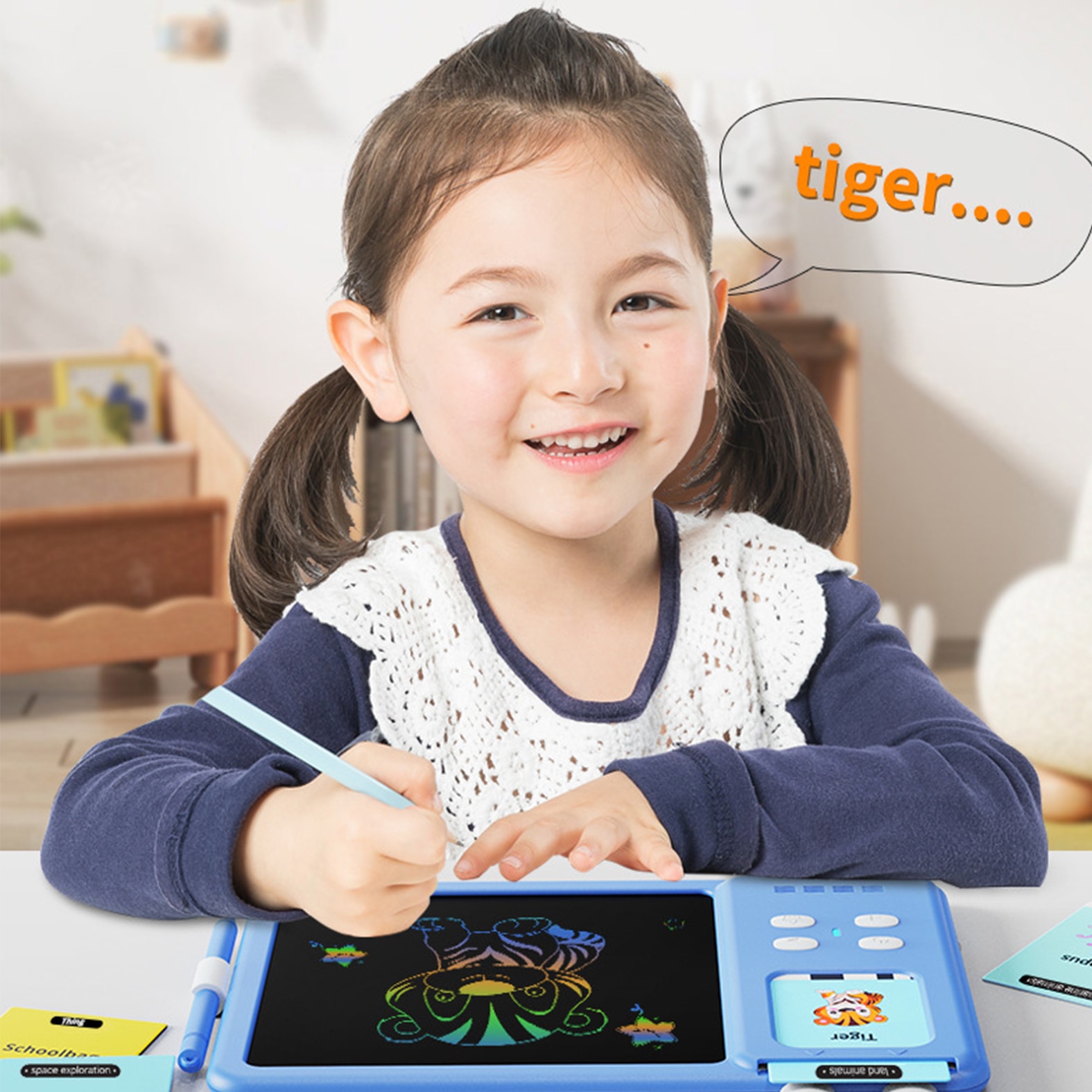 Tableta Lcd In Pentru Copii Fluffy Interactiva Si Educationala