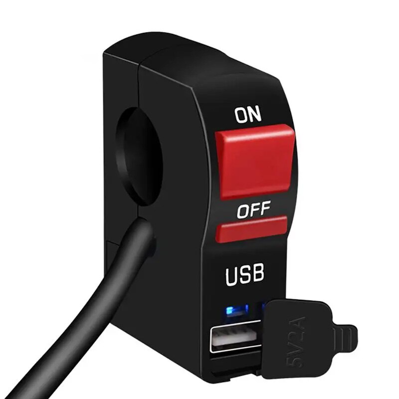 Buton Intrerupator On Off Moto Atv Scuter Cu Port Usb Prindere