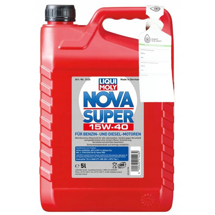 Ulei Motor Liqui Moly SUPER NOVA HD 15W40 Mineral Multisezon 5L